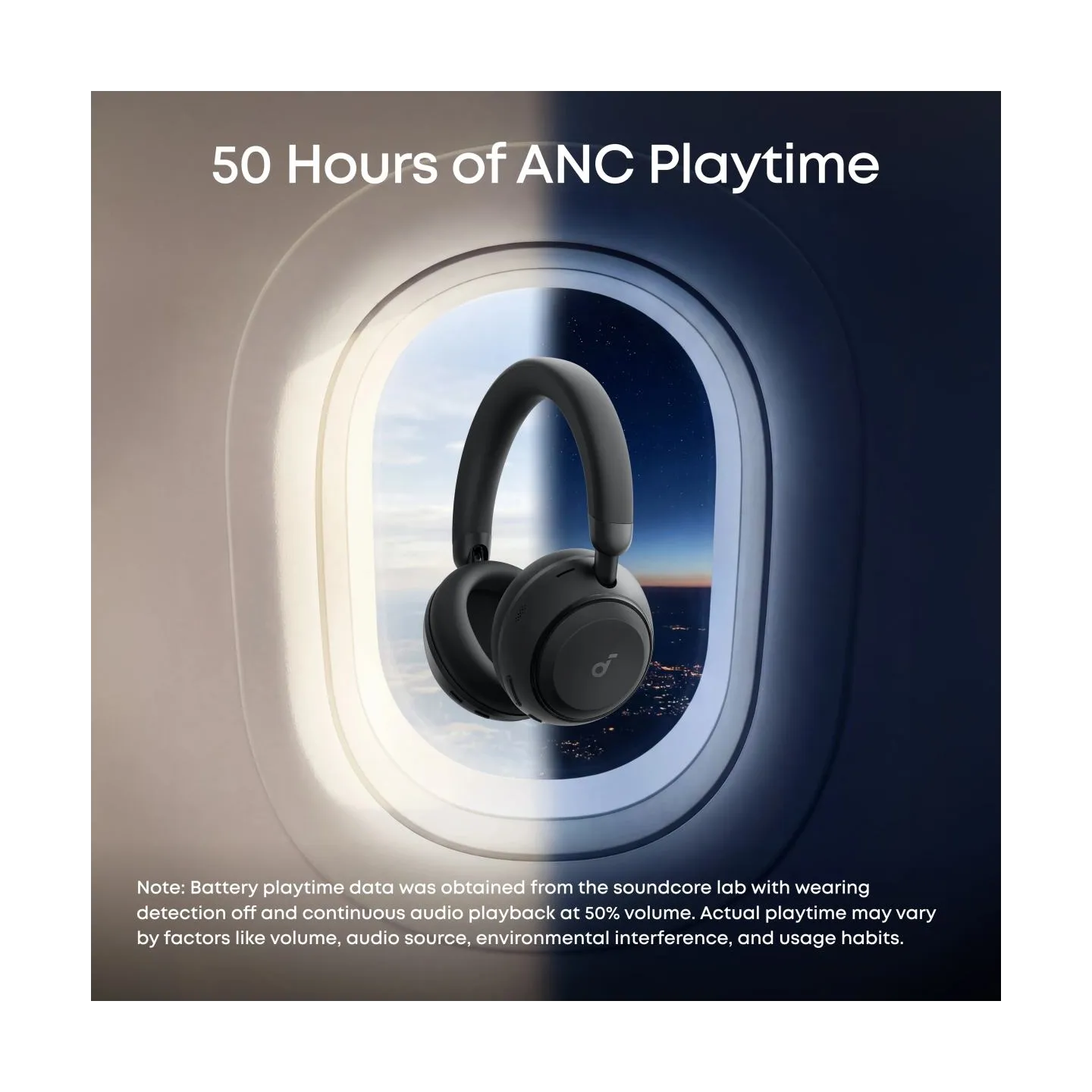 Anker Soundcore Space 2 | Headphones | Over-ear | Microphone | Jet Black | Noise canceling