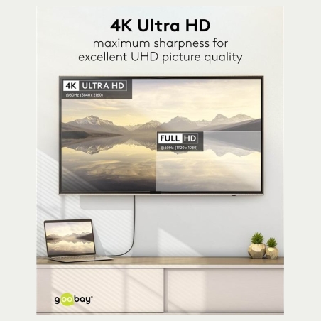 Goobay USB-C to HDMI Cable 4K at 60 Hz, 1 m | 75696