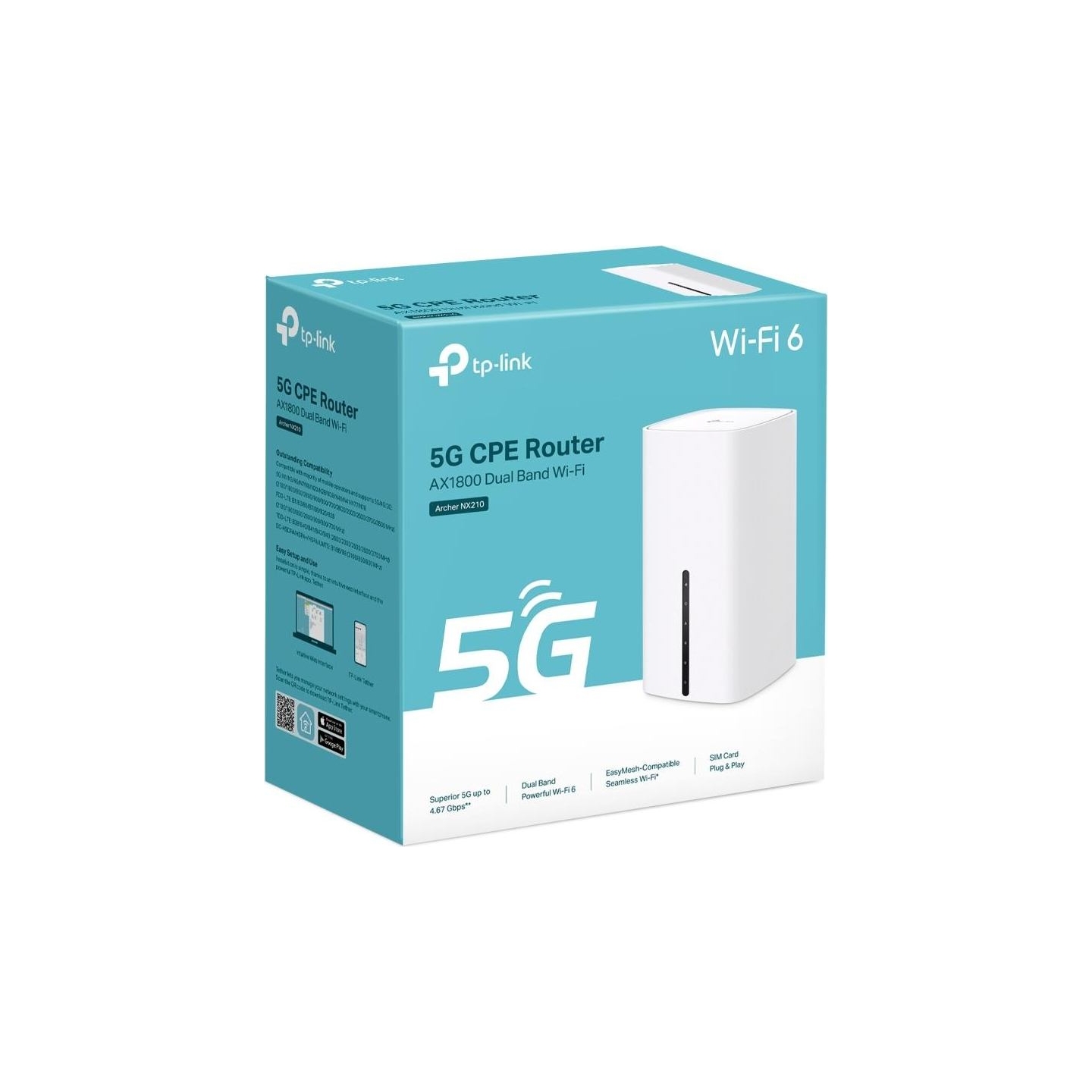Tp-Link Wireless Router|TP-LINK|Router|1800 Mbps|Mesh|LAN \ WAN ports 1|Number of antennas 10|ARCHERNX210