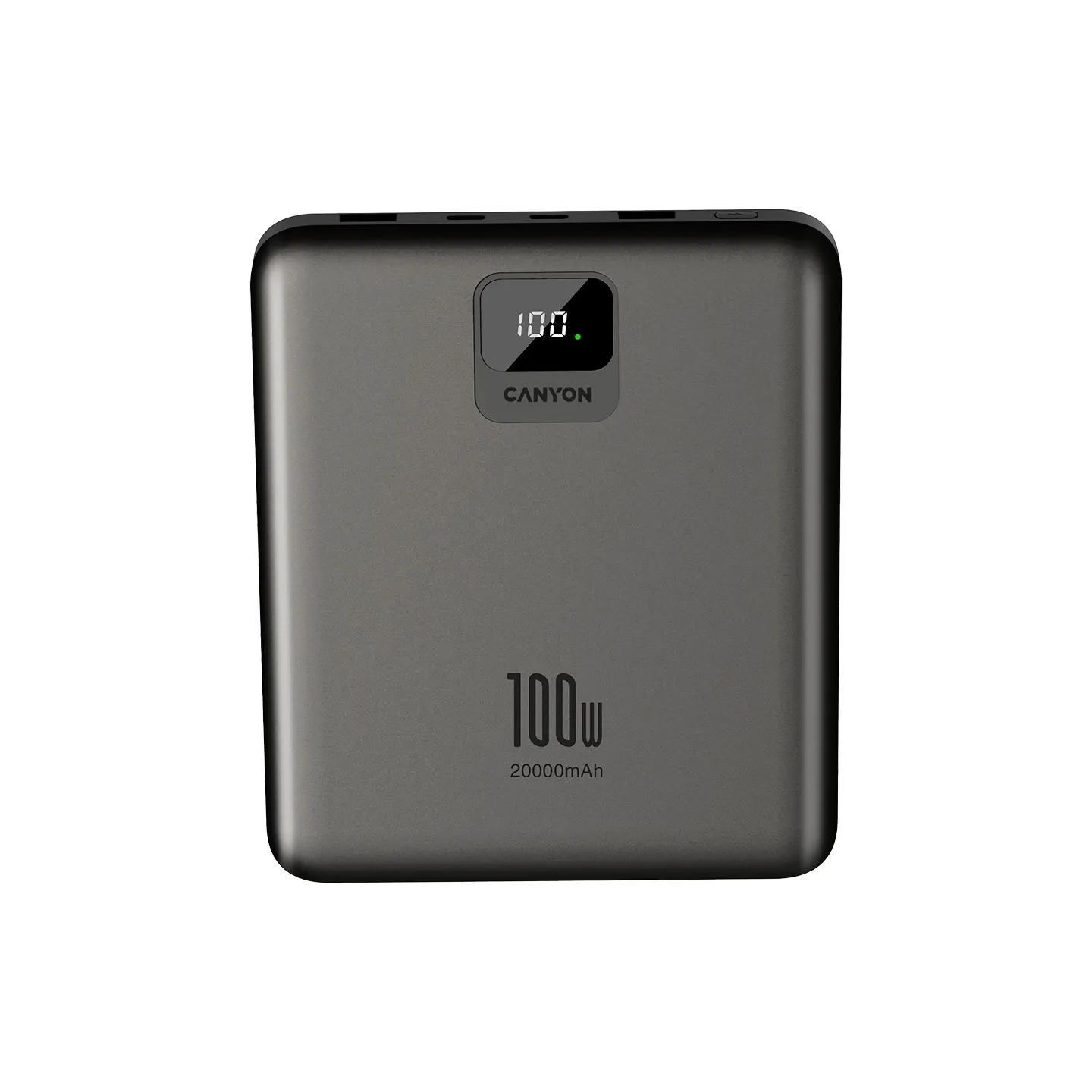 Canyon power bank PB-2008 LED FLAT 20000 mAh PD100W QC3.0 Dark Grey