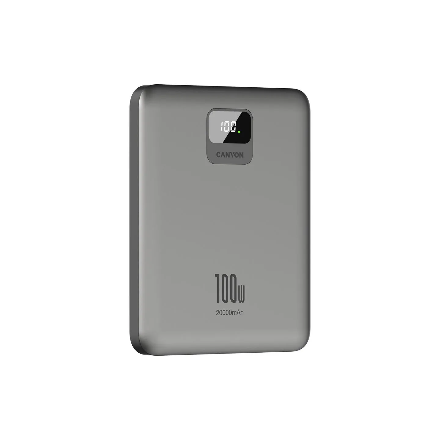 Canyon power bank PB-2008 LED FLAT 20000 mAh PD100W QC3.0 Dark Grey