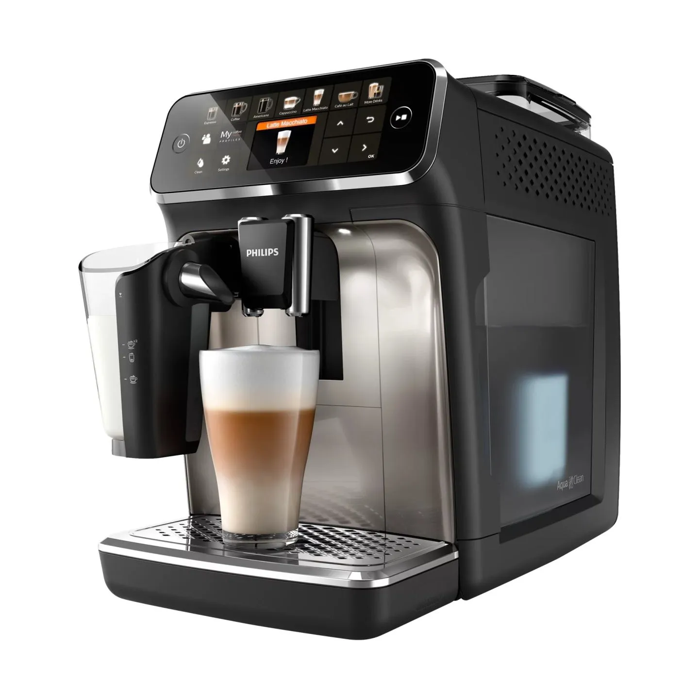 Philips | Series 5400 Coffee Maker | EP5447/90 | Pump pressure 15 bar | Built-in milk frother | Fully Automatic | 1500 W | Black