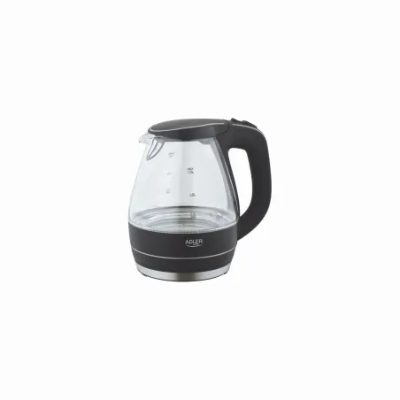 Adler | Kettle | AD 1224 | Standard | 2000 W | 1.5 L | Glass | 360° rotational base | Black