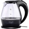 Adler | Kettle | AD 1224 | Standard | 2000 W | 1.5 L | Glass | 360° rotational base | Black