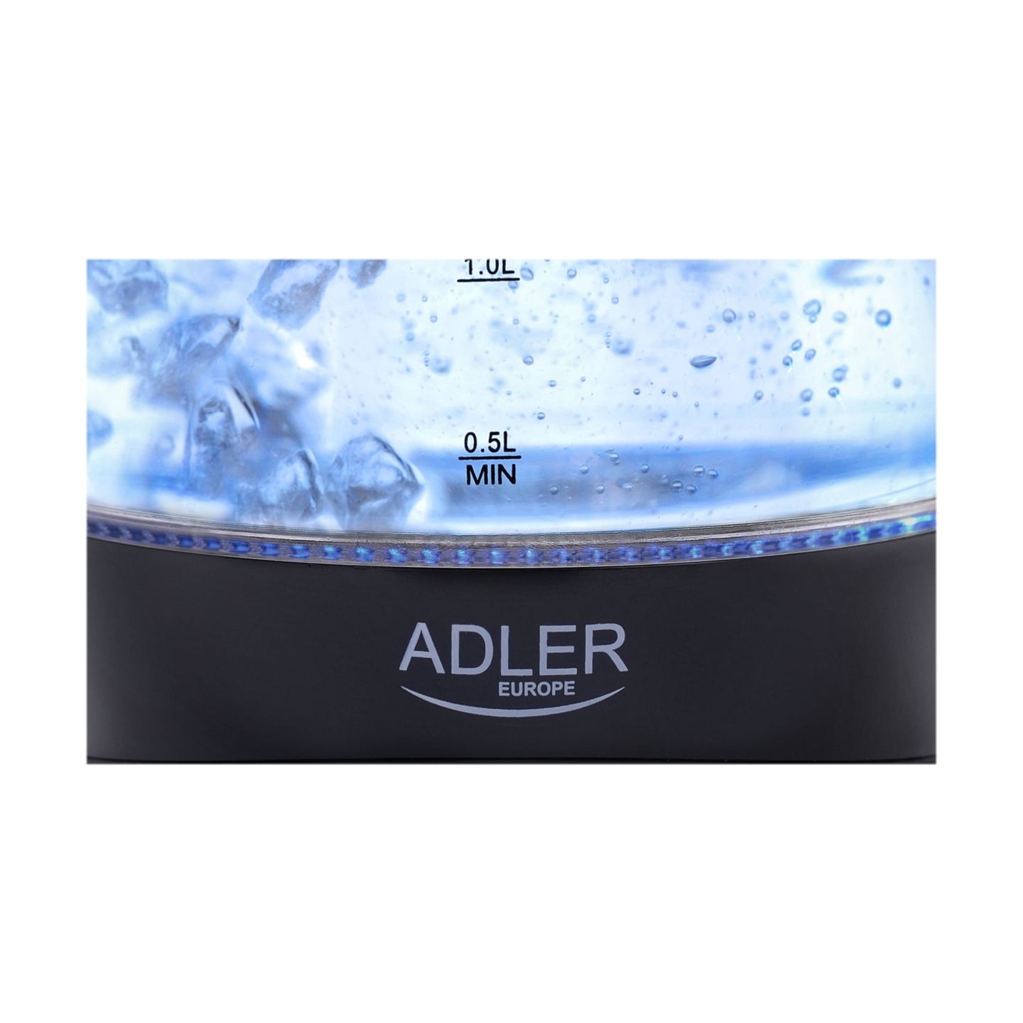 Adler | Kettle | AD 1224 | Standard | 2000 W | 1.5 L | Glass | 360° rotational base | Black