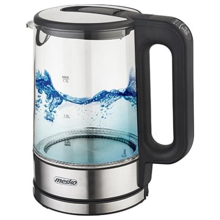Mesko | Kettle | MS 1301b | Electric | 1850 W | 1.7 L | Glass | 360° rotational base | Black