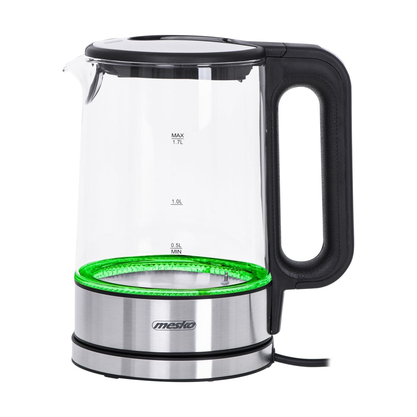 Mesko | Kettle | MS 1301b | Electric | 1850 W | 1.7 L | Glass | 360° rotational base | Black