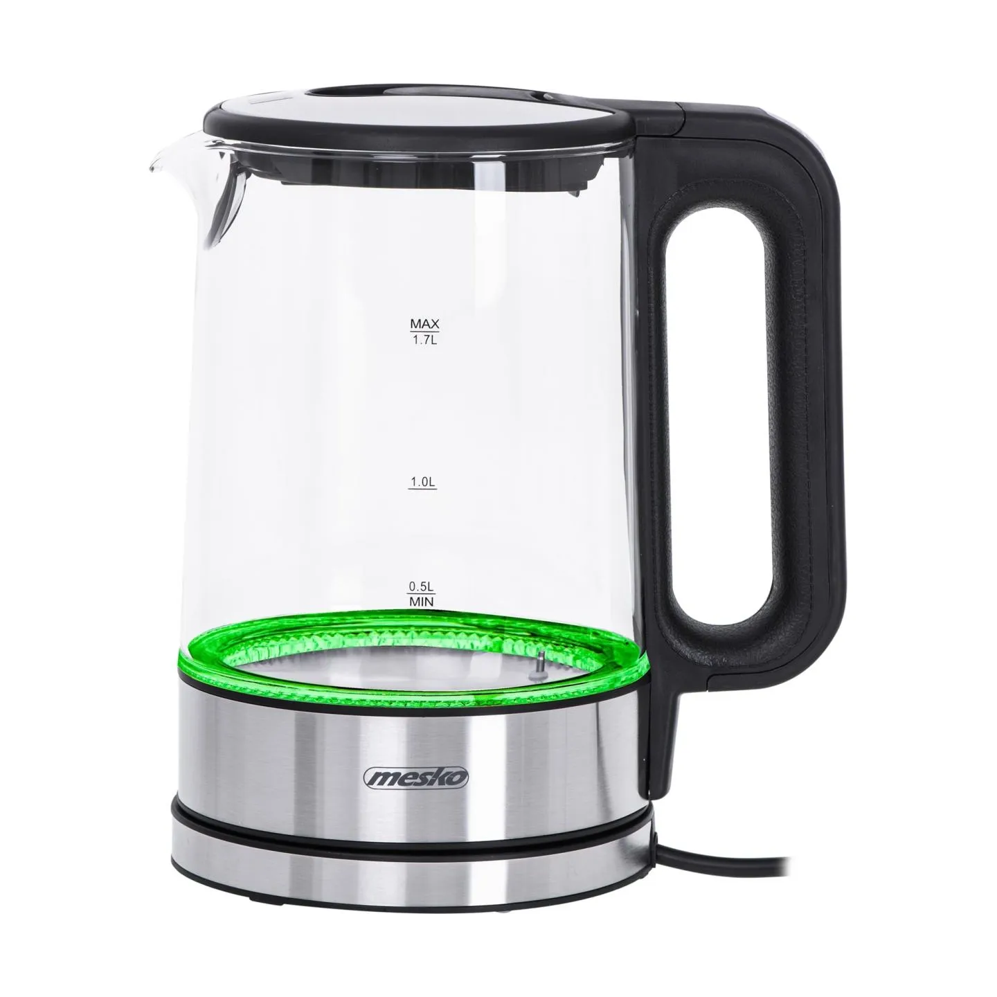 Mesko | Kettle | MS 1301b | Electric | 1850 W | 1.7 L | Glass | 360° rotational base | Black