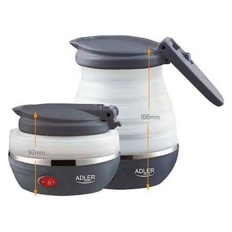 Adler | Travel Kettle | AD 1279 | Electric | 750 W | 0.6 L | Silicon | White
