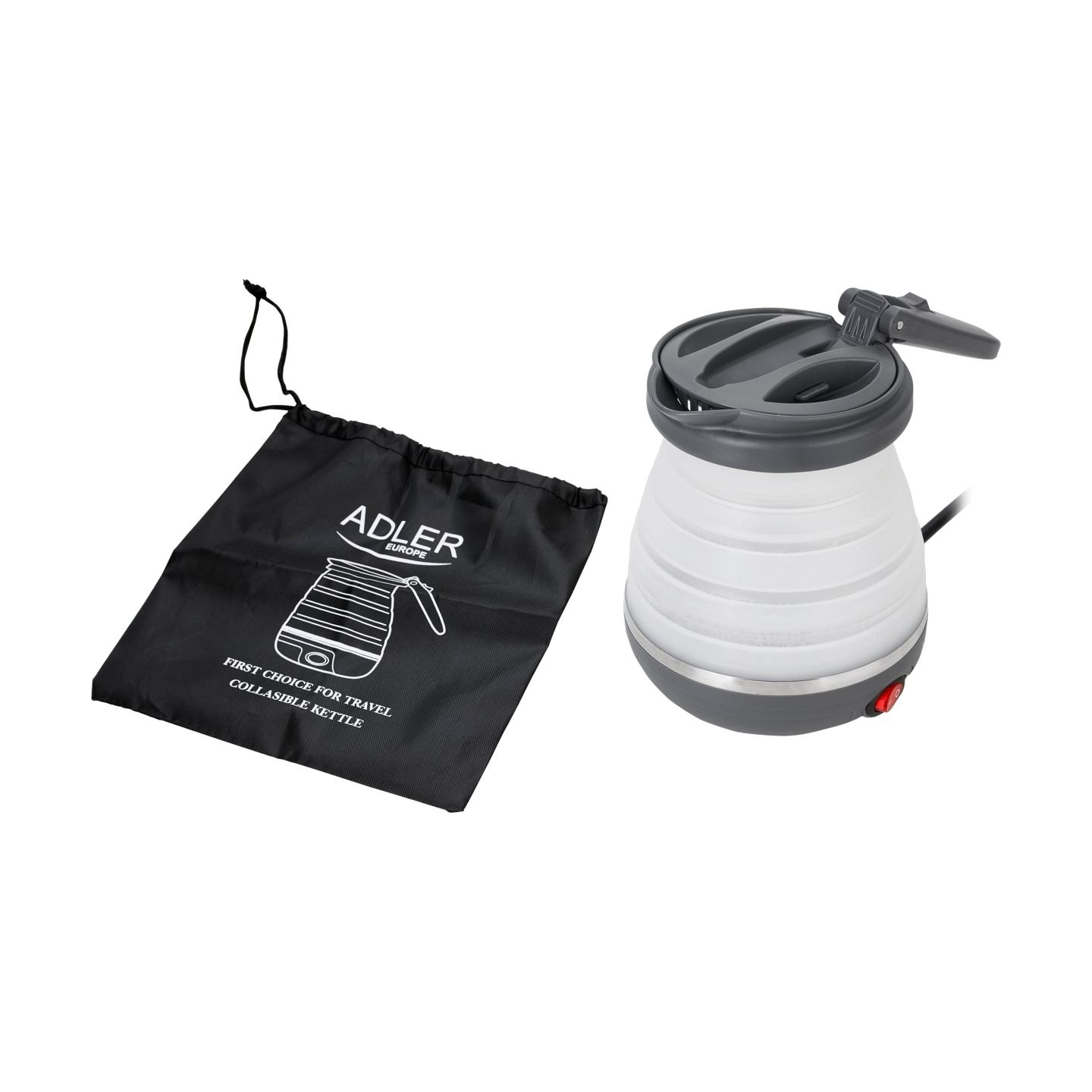 Adler | Travel Kettle | AD 1279 | Electric | 750 W | 0.6 L | Silicon | White