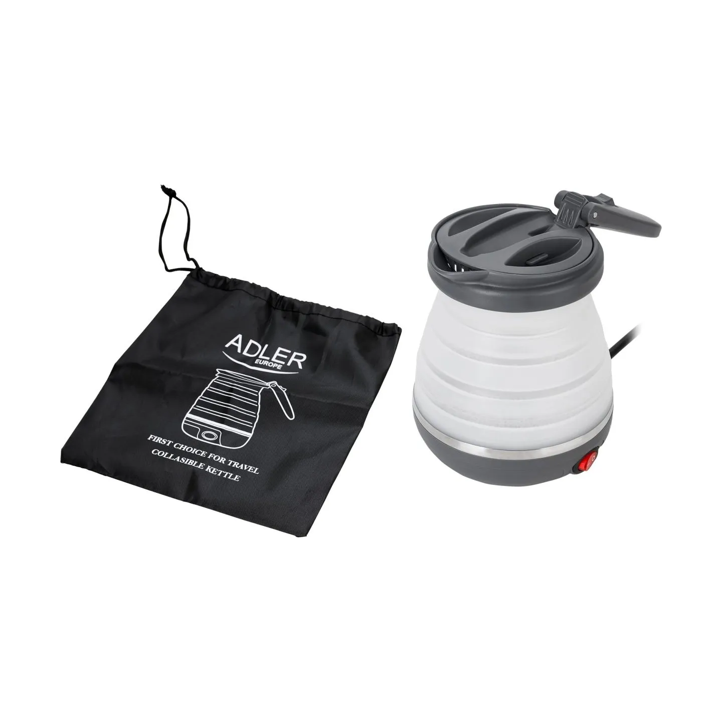 Adler | Travel Kettle | AD 1279 | Electric | 750 W | 0.6 L | Silicon | White