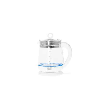 Adler | Kettle | AD 1299 | Electric | 2200 W | 1.5 L | Glass | 360° rotational base | White