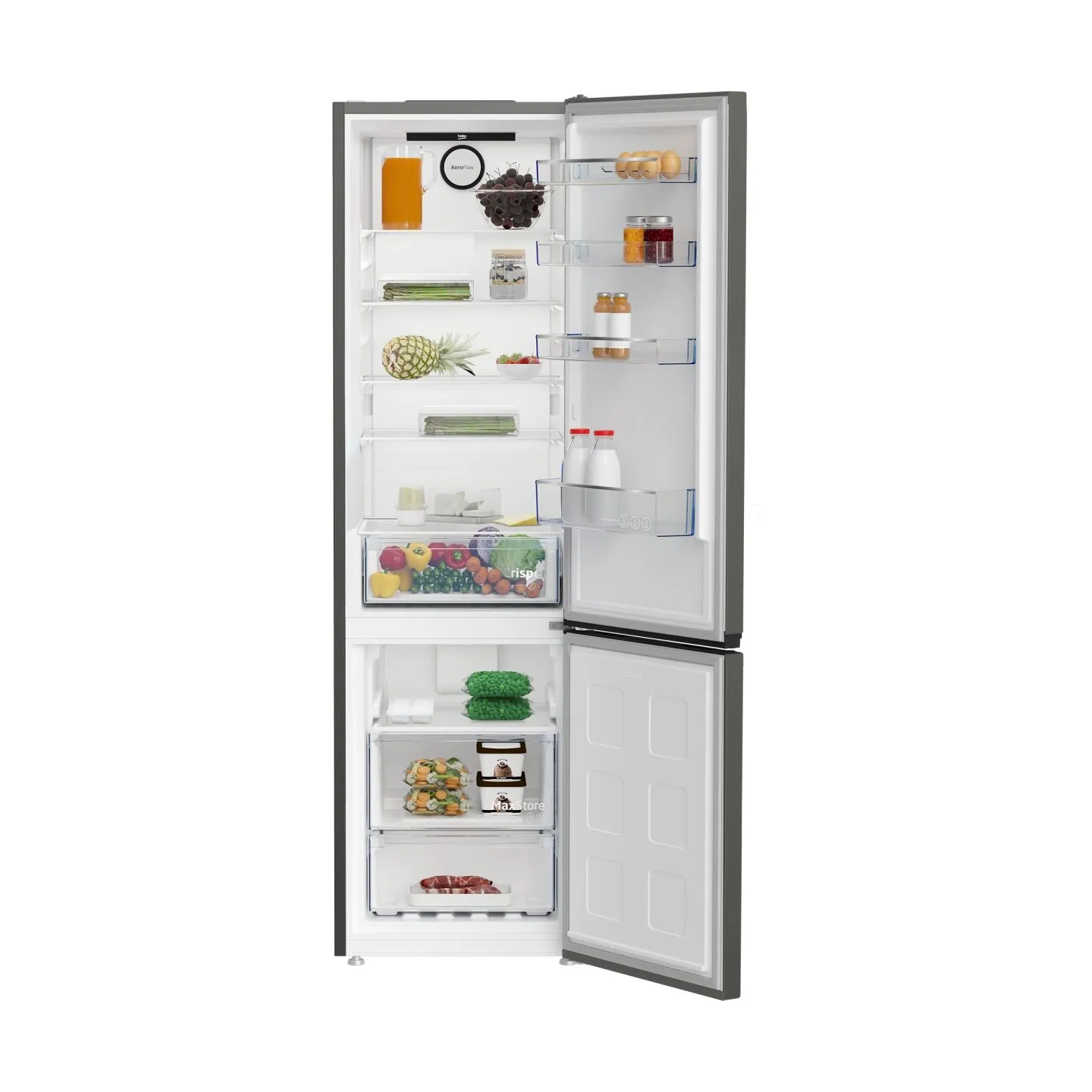 Beko Refrigerator B1RCNA404G, height 203.5 cm, Energy class E, NeoFrost, AeroFlow, Grey / B1RCNA404G