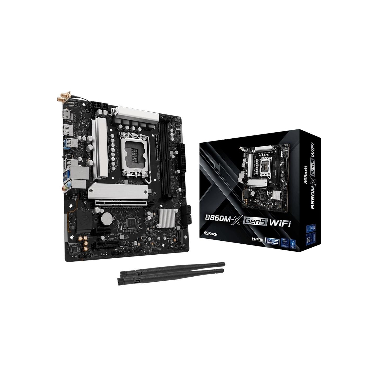 Asrock Mainboard|ASROCK|Intel B860|LGA 1851 (Socket V1)|micro ATX|RAM DDR5-SDRAM|2xSlots|Wi-Fi Yes|Bluetooth Yes|1xNumber of M.2