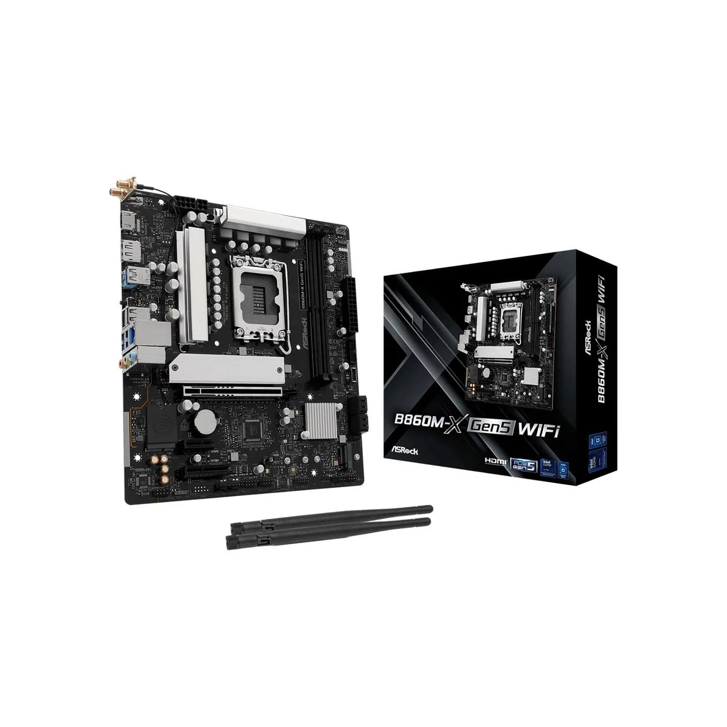 Asrock Mainboard|ASROCK|Intel B860|LGA 1851 (Socket V1)|micro ATX|RAM DDR5-SDRAM|2xSlots|Wi-Fi Yes|Bluetooth Yes|1xNumber of M.2
