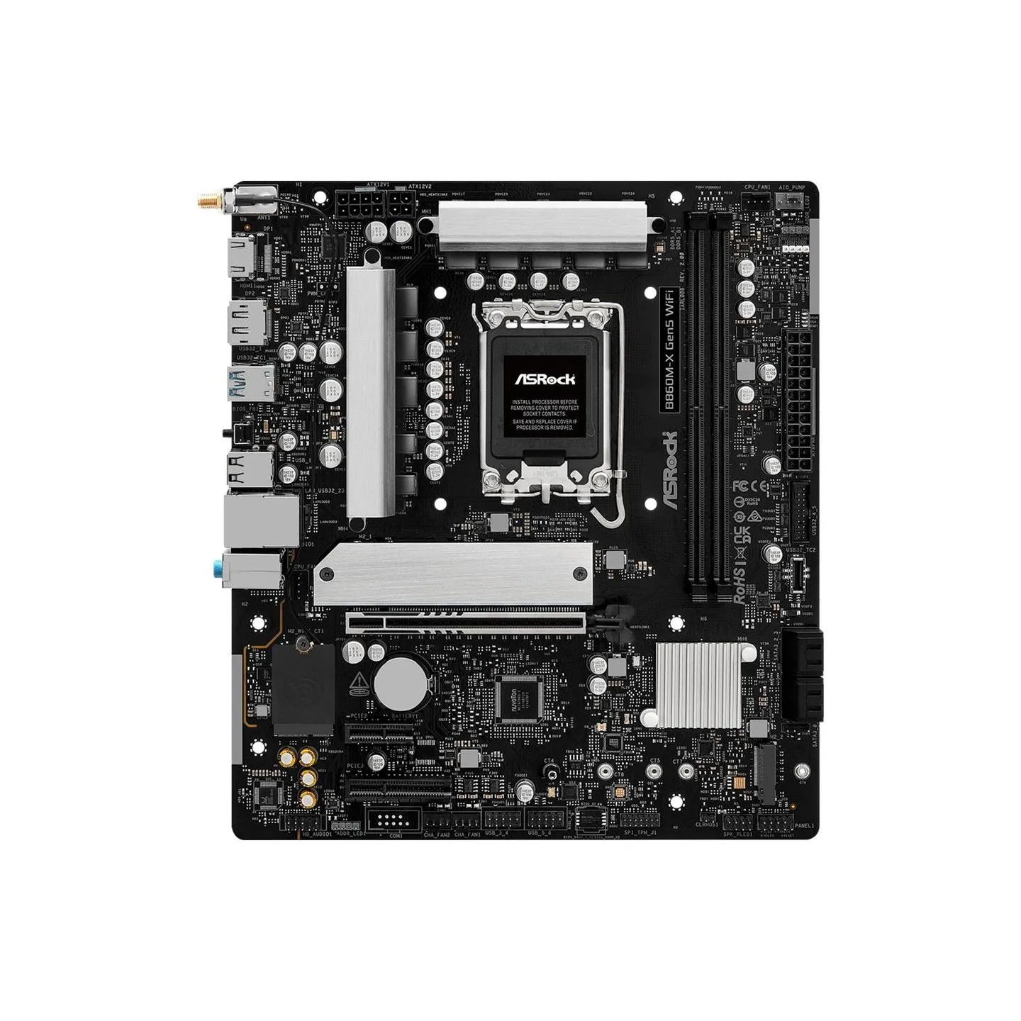 Asrock Mainboard|ASROCK|Intel B860|LGA 1851 (Socket V1)|micro ATX|RAM DDR5-SDRAM|2xSlots|Wi-Fi Yes|Bluetooth Yes|1xNumber of M.2