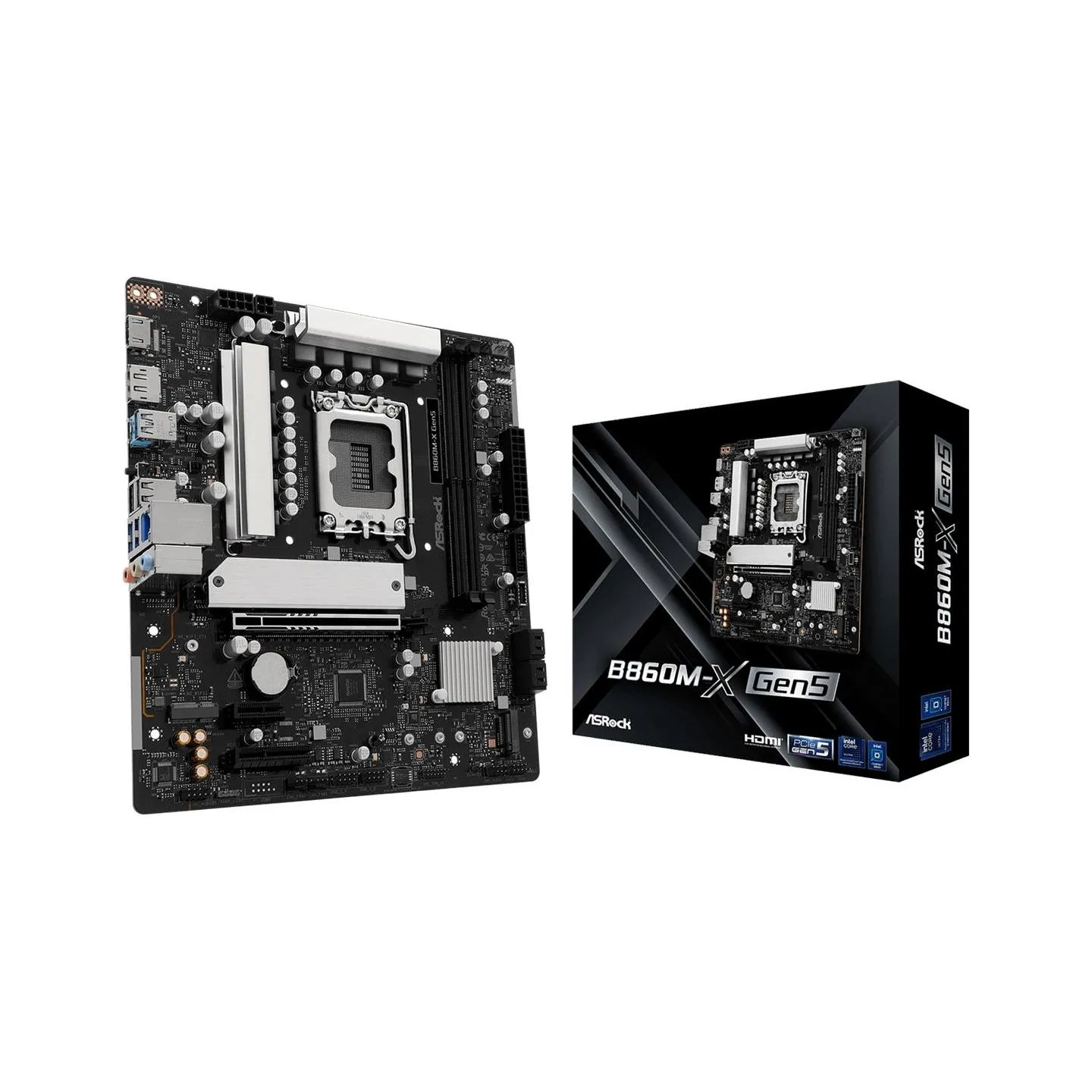 Asrock Mainboard|ASROCK|Intel B860|LGA 1851 (Socket V1)|micro ATX|RAM DDR5-SDRAM|2xSlots|1xNumber of M.2 (M) slots|B860M-XGEN5