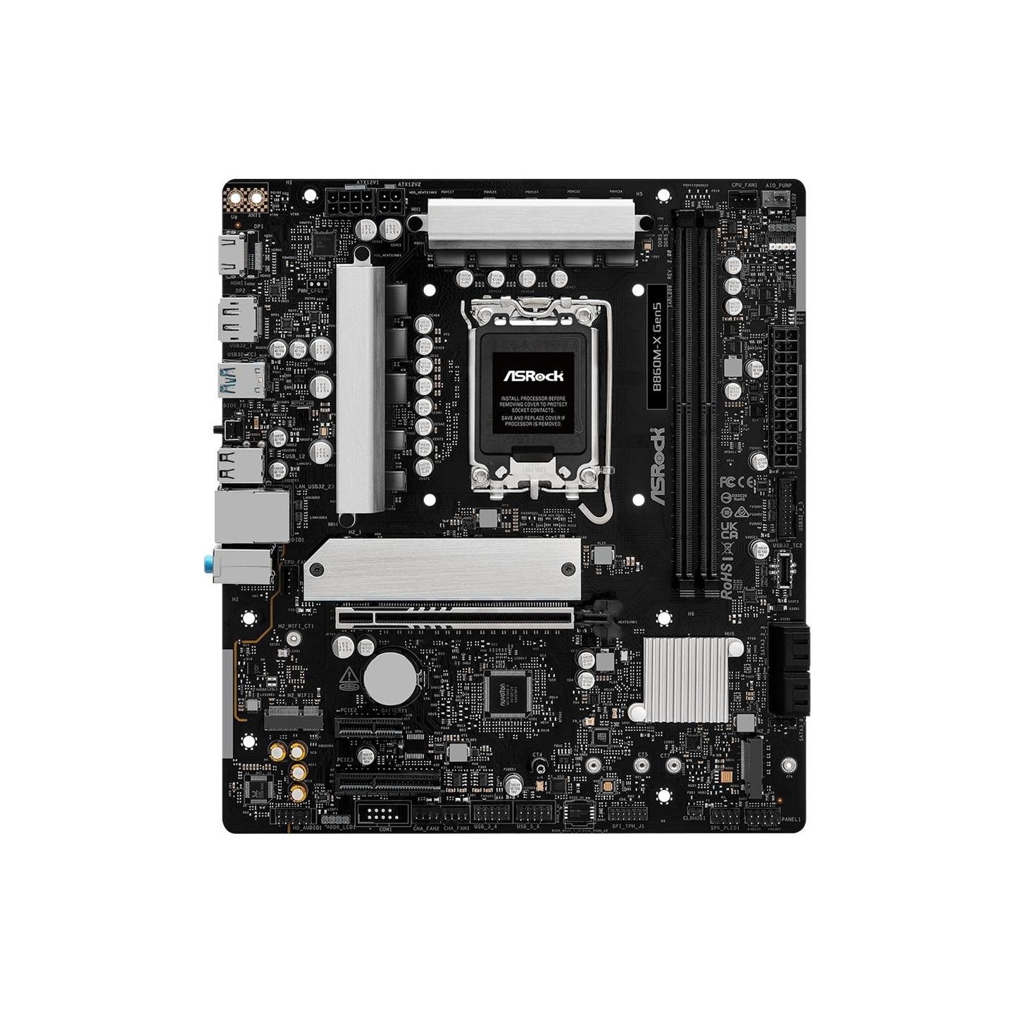 Asrock Mainboard|ASROCK|Intel B860|LGA 1851 (Socket V1)|micro ATX|RAM DDR5-SDRAM|2xSlots|1xNumber of M.2 (M) slots|B860M-XGEN5