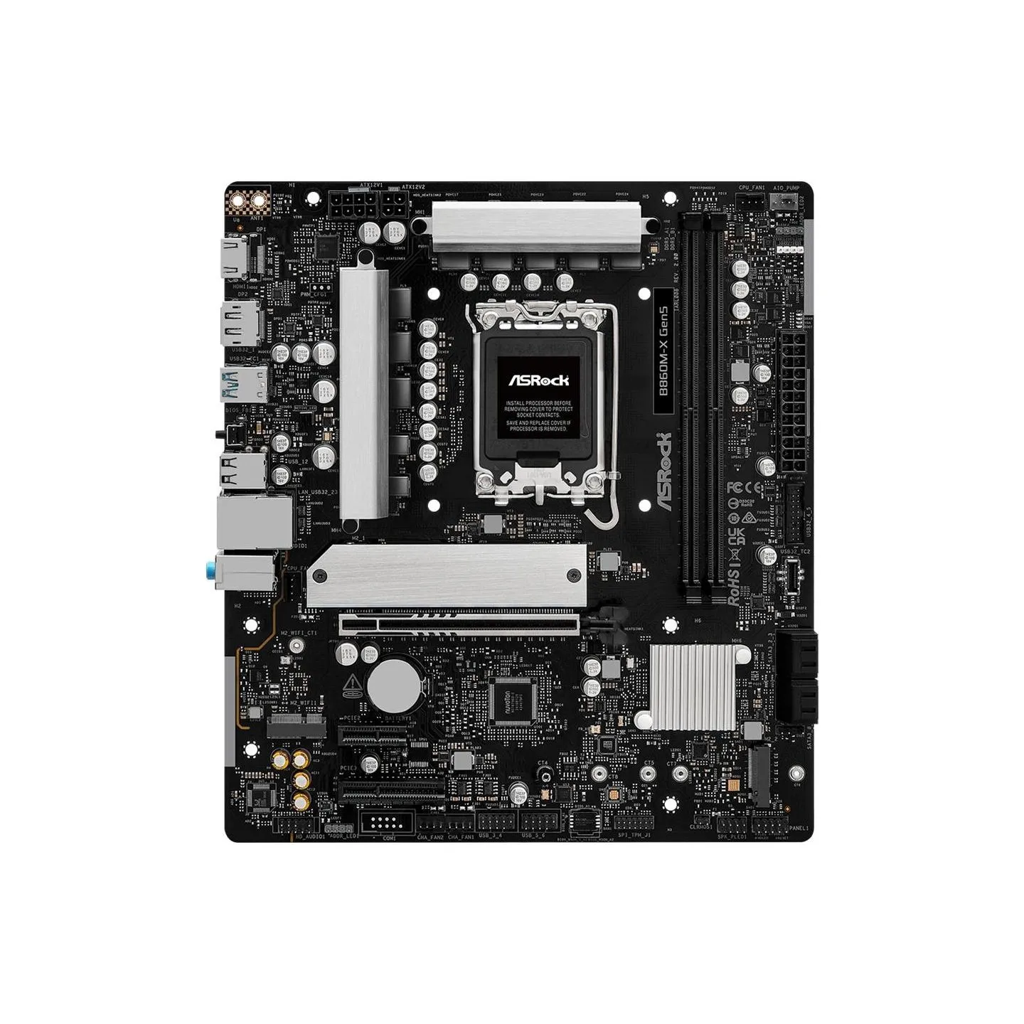 Asrock Mainboard|ASROCK|Intel B860|LGA 1851 (Socket V1)|micro ATX|RAM DDR5-SDRAM|2xSlots|1xNumber of M.2 (M) slots|B860M-XGEN5
