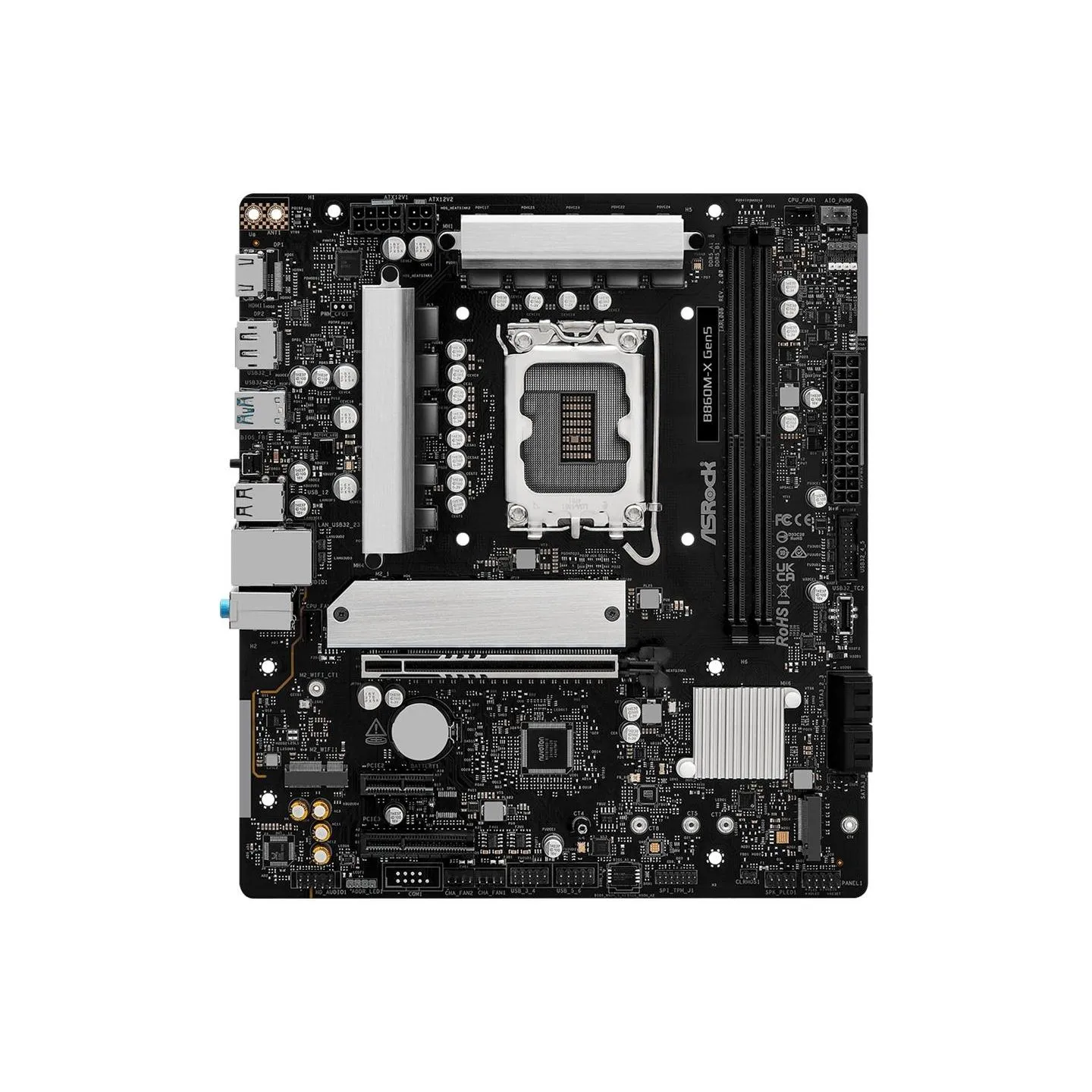 Asrock Mainboard|ASROCK|Intel B860|LGA 1851 (Socket V1)|micro ATX|RAM DDR5-SDRAM|2xSlots|1xNumber of M.2 (M) slots|B860M-XGEN5