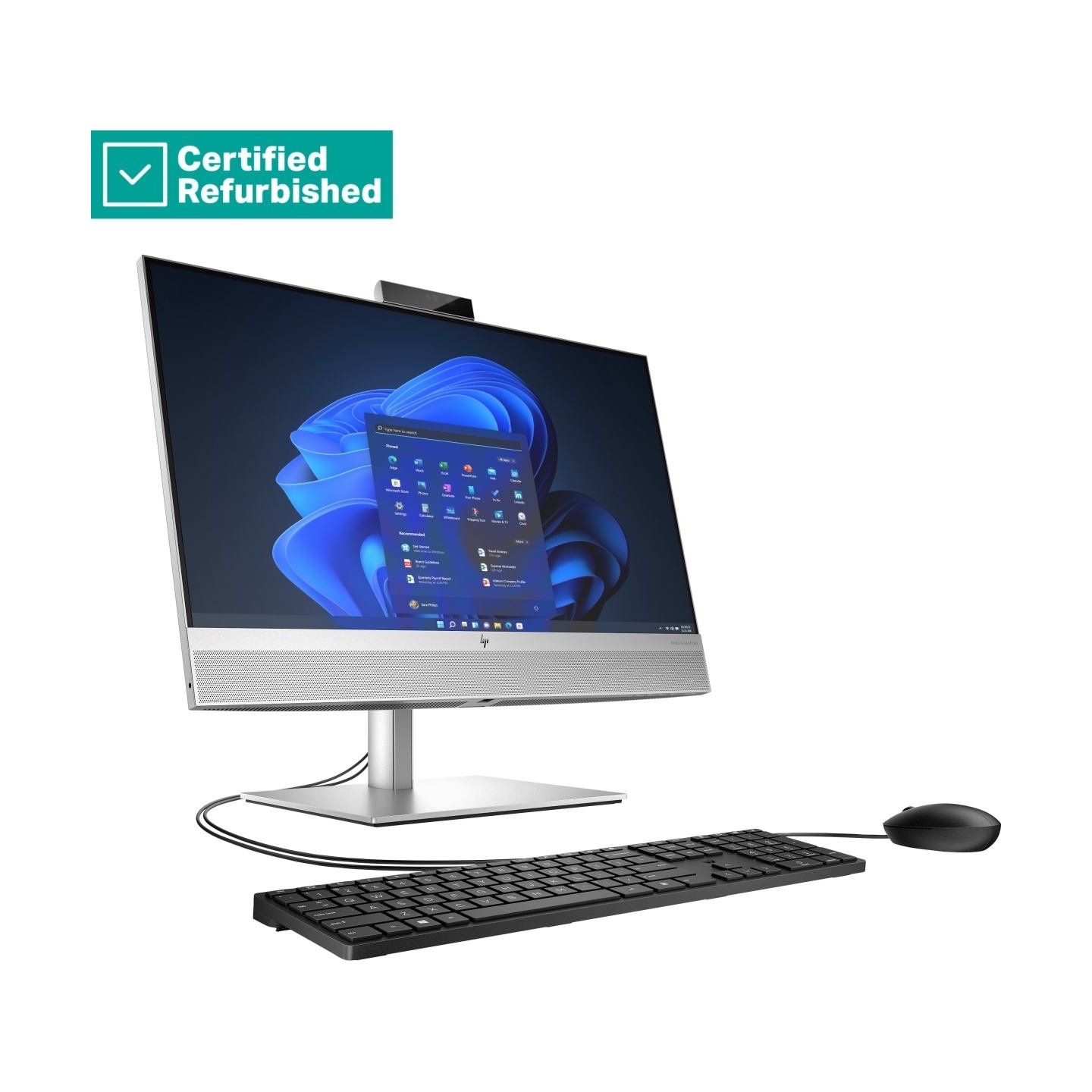 HP RENEW SILVER HP Elite 840 G9 AIO All-In-One 24 - i5-14500, 16GB, 512GB SSD, 23.8 FHD Non-Touch AG, Height Adjustable, USB Mou