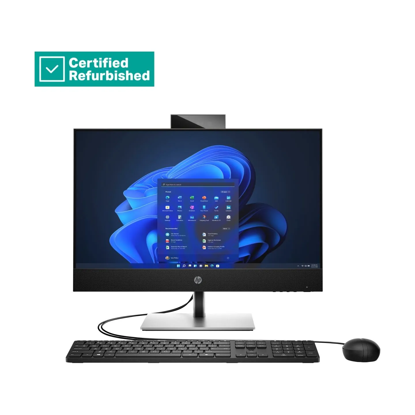 HP RENEW SILVER HP Pro 440 G9 AIO All-In-One - i7-12700T, 8GB, 512GB SSD, 23.8 FHD Touch AG, Height Adjustable, USB Mouse, DOS, 
