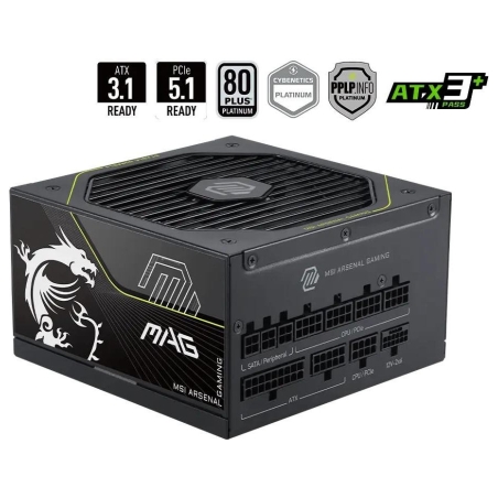 MSI Power Supply|MSI|MAG A1200PLS PCIE5|ATX|PC|100 - 240 V|1200 W|MAGA1200PLSPCIE5