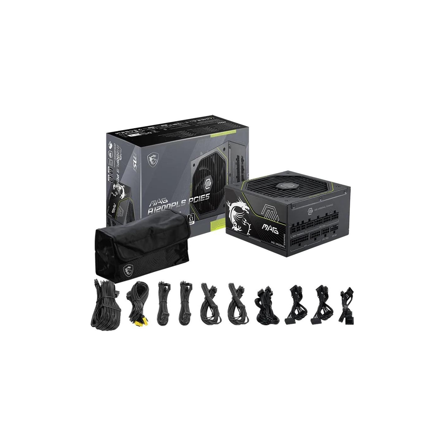 MSI Power Supply|MSI|MAG A1200PLS PCIE5|ATX|PC|100 - 240 V|1200 W|MAGA1200PLSPCIE5