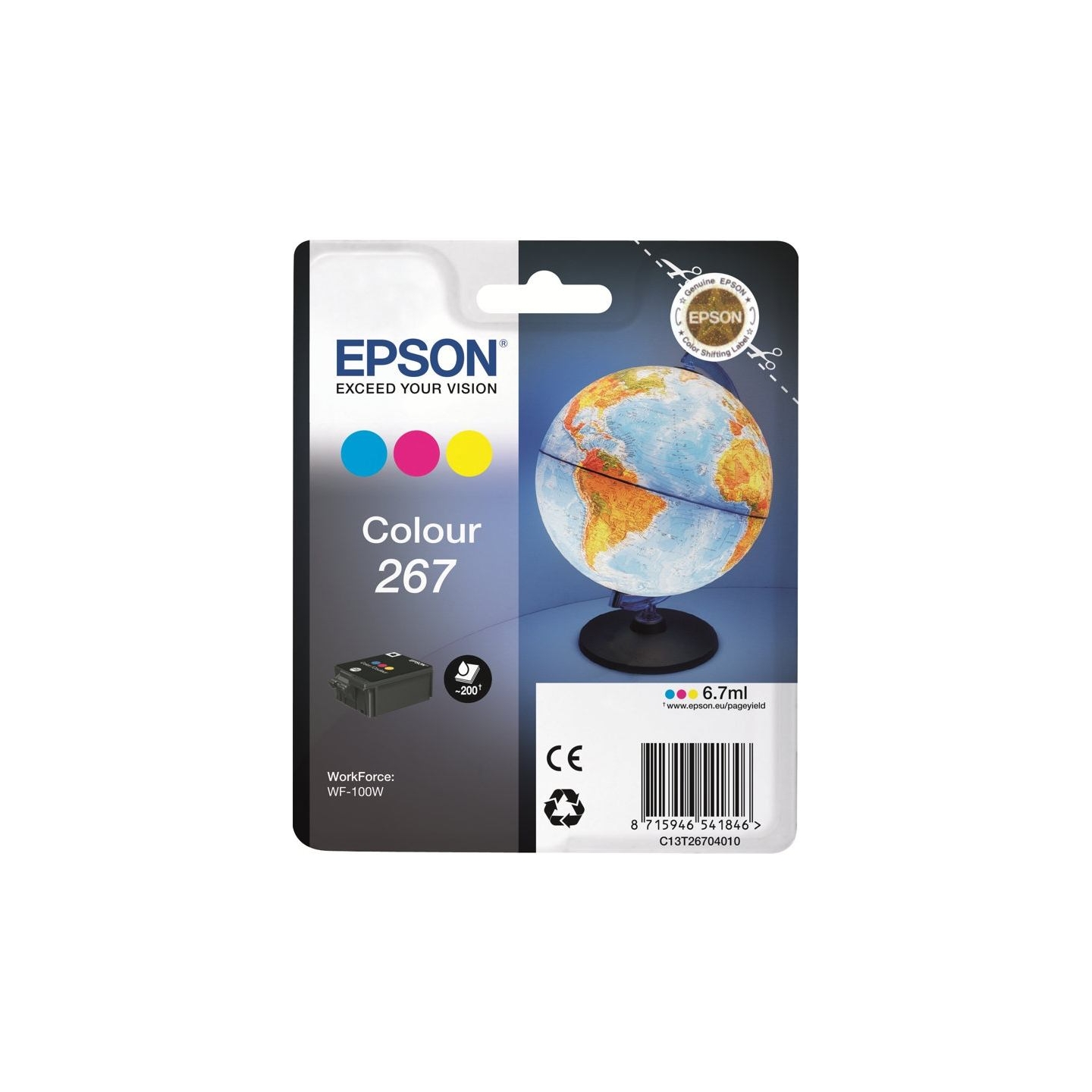 Epson 267 Tri-colour Ink Cartridge | Ink | Cyan, Magenta, Yellow