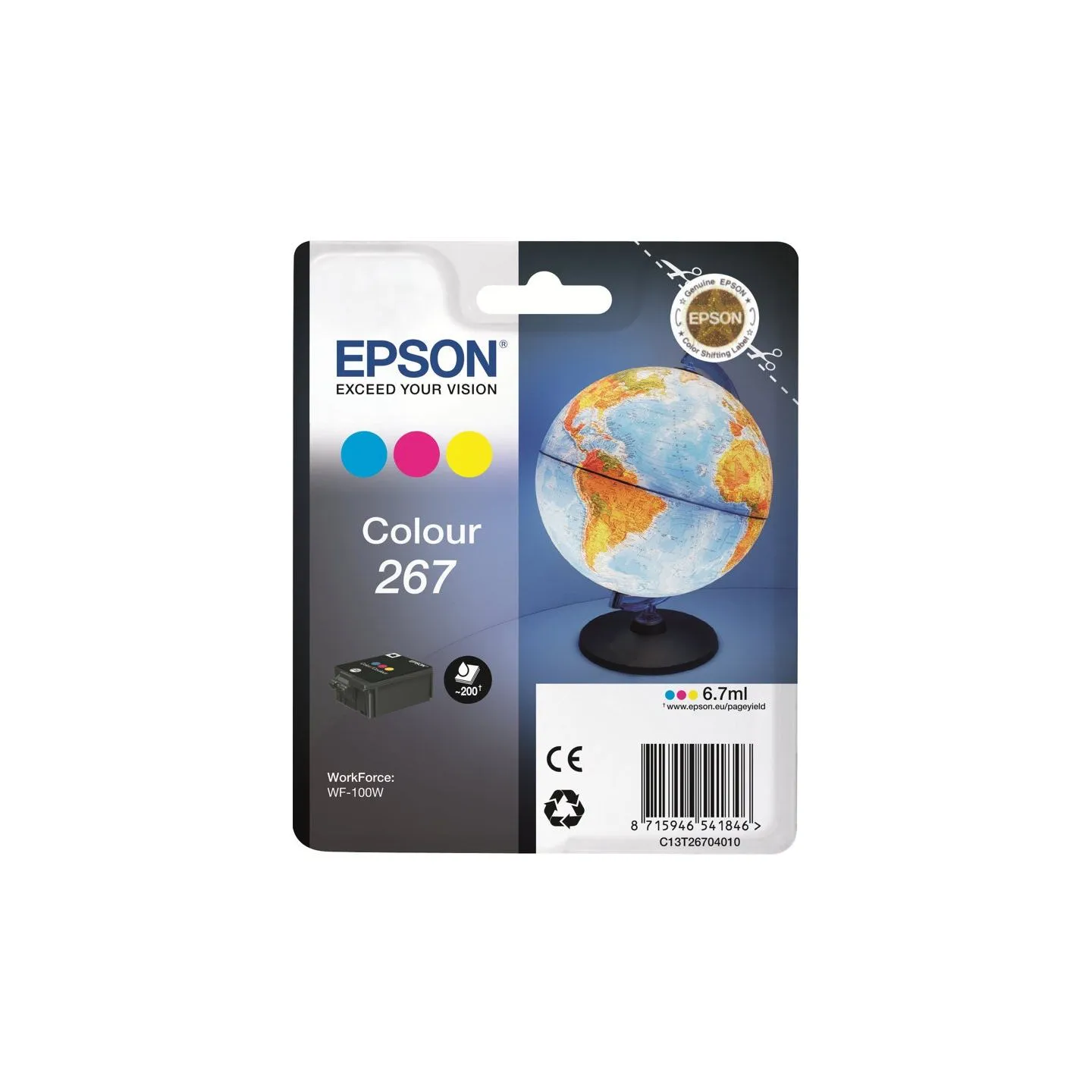 Epson 267 Tri-colour Ink Cartridge | Ink | Cyan, Magenta, Yellow