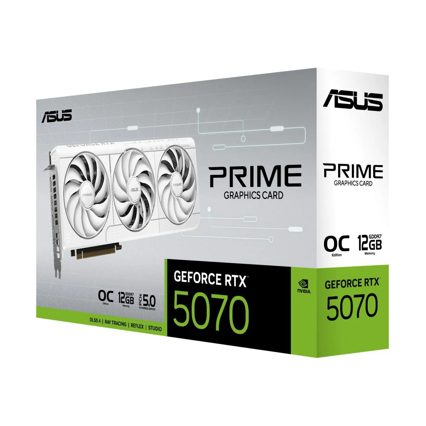 Asus Graphics Card|ASUS|NVIDIA GeForce RTX 5070|12 GB|GDDR7|192 bit|Triple slot Fansink|1xHDMI|3xDisplayPort|PRIME-RTX5070-O12G-