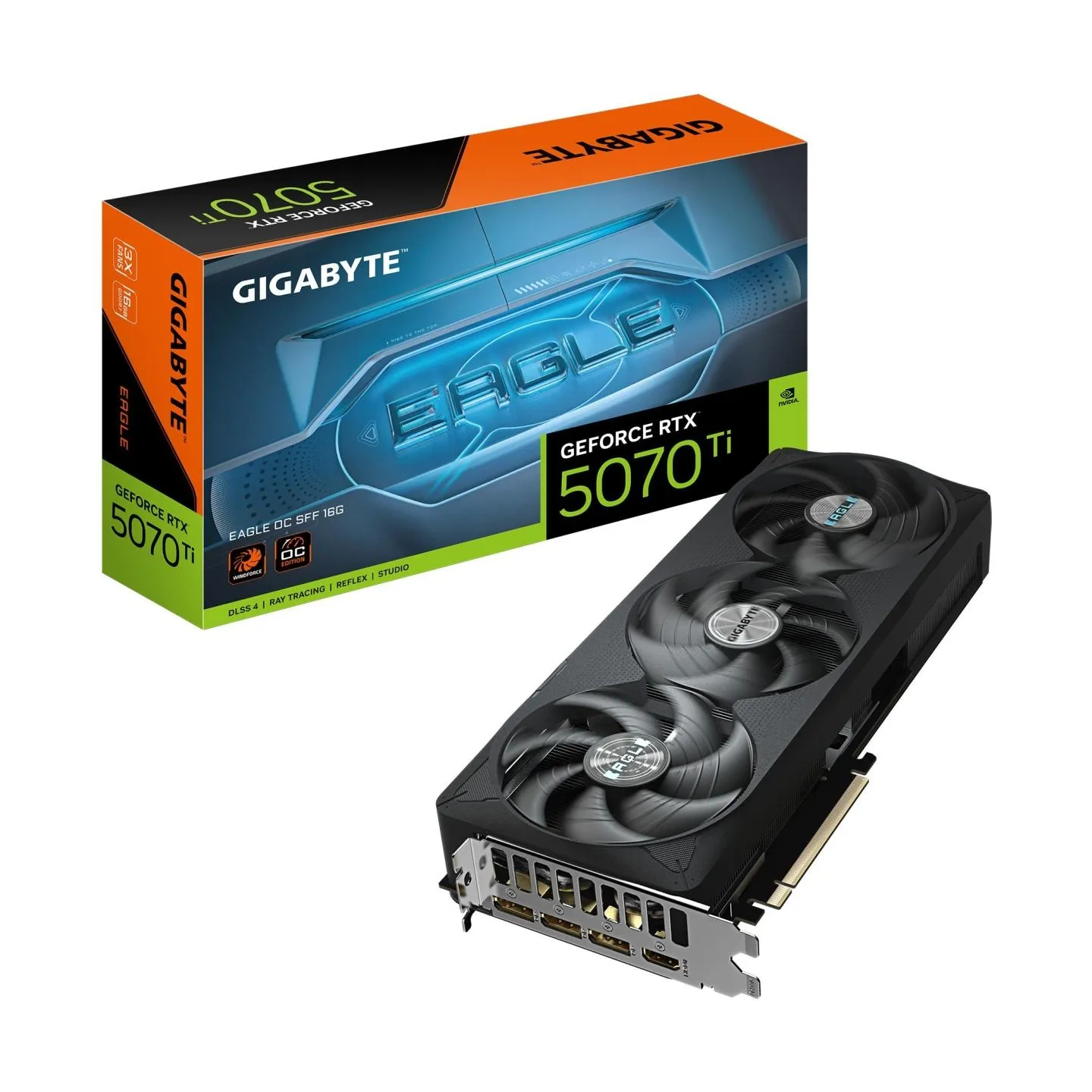 Gigabyte Graphics Card|GIGABYTE|NVIDIA|GeForce RTX 5070 Ti|2542 MHz|16 GB|GDDR7|256 bit|PCI Express x16 5.0|Active|GV-N507TEAGLE