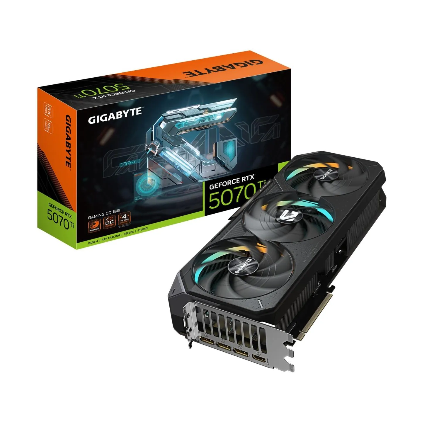 Gigabyte Graphics Card|GIGABYTE|NVIDIA GeForce RTX 5070 Ti|16 GB|GDDR7|256 bit|PCIE 5.0 16x|1xHDMI|3xDisplayPort|N507TGAMINGOC-1