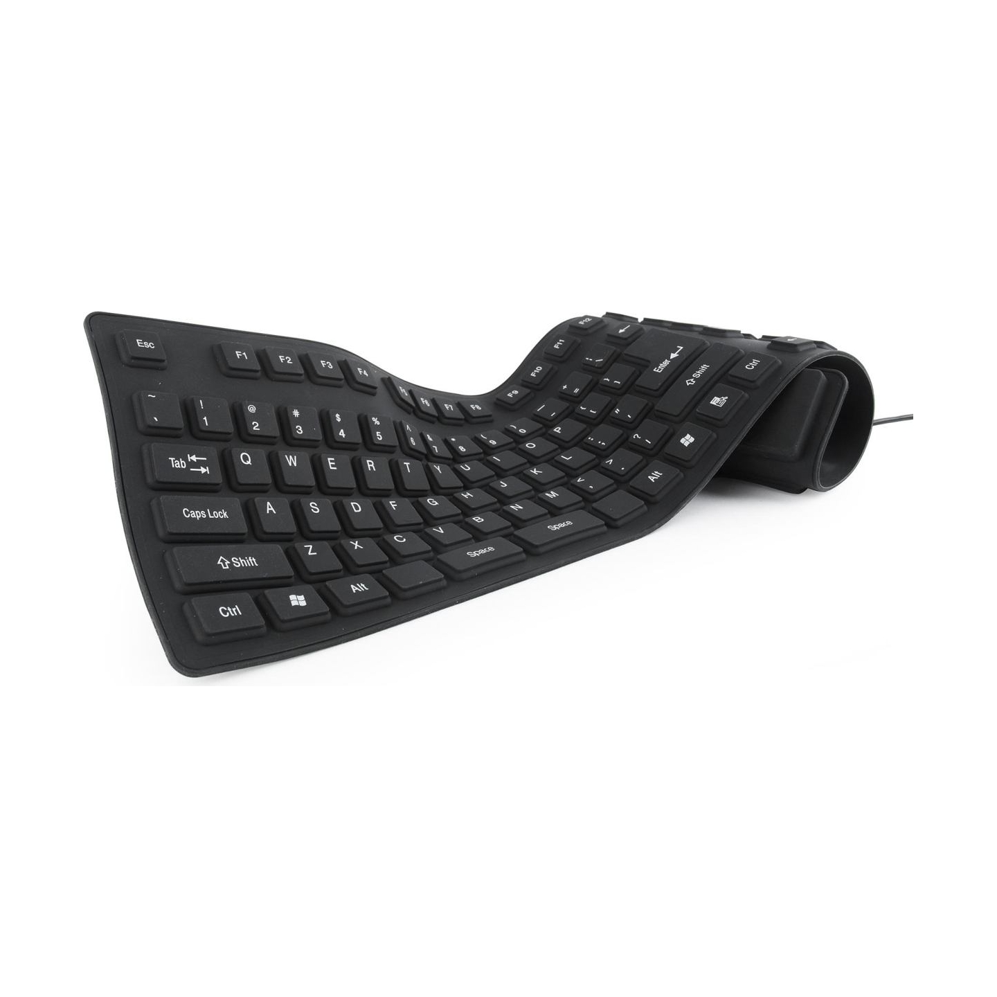 Gembird KEYBOARD FLEXIBLE USB ENG/BLACK KB-109F-B GEMBIRD