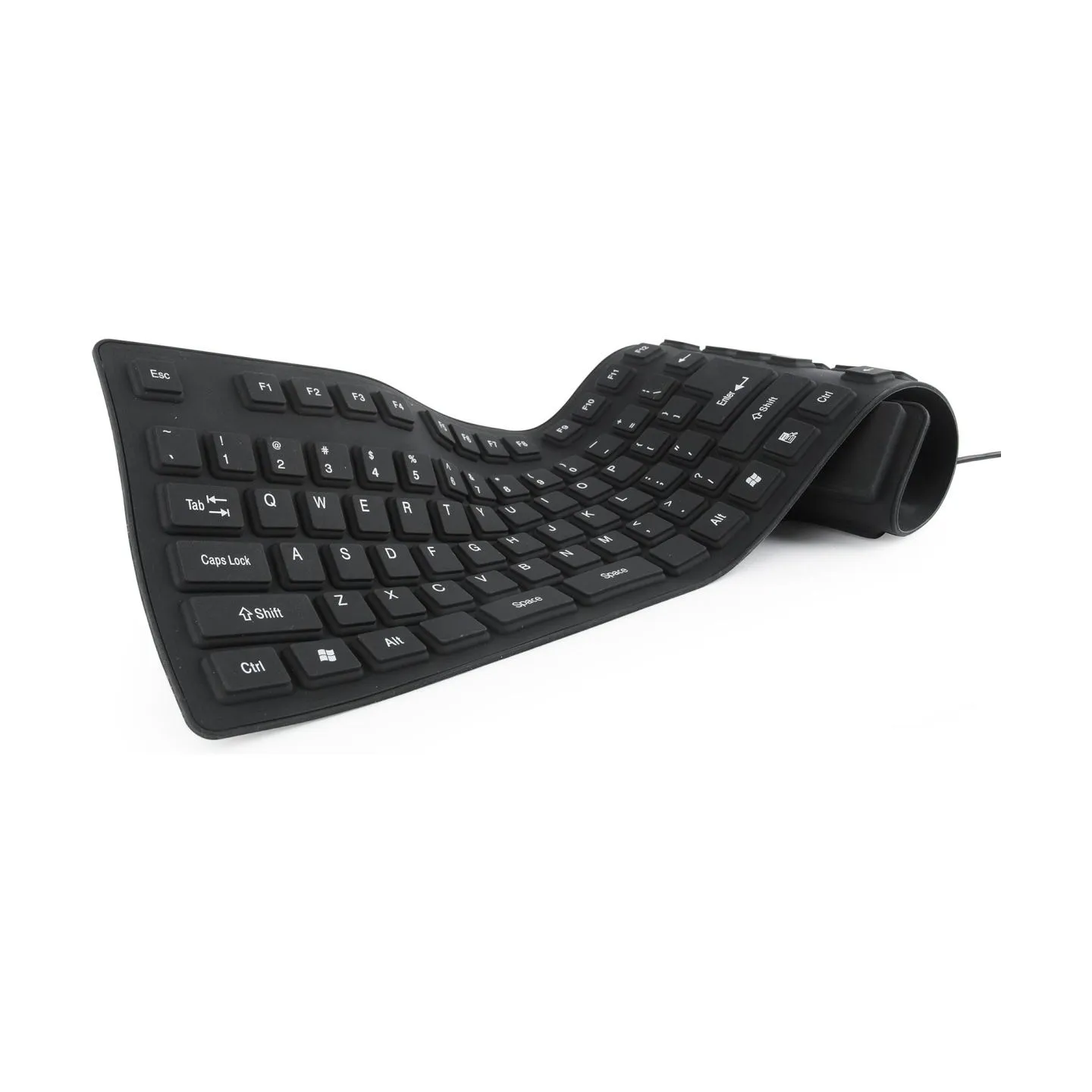 Gembird KEYBOARD FLEXIBLE USB ENG/BLACK KB-109F-B GEMBIRD