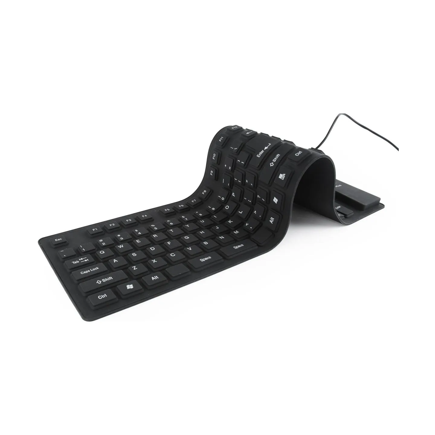 Gembird KEYBOARD FLEXIBLE USB ENG/BLACK KB-109F-B GEMBIRD