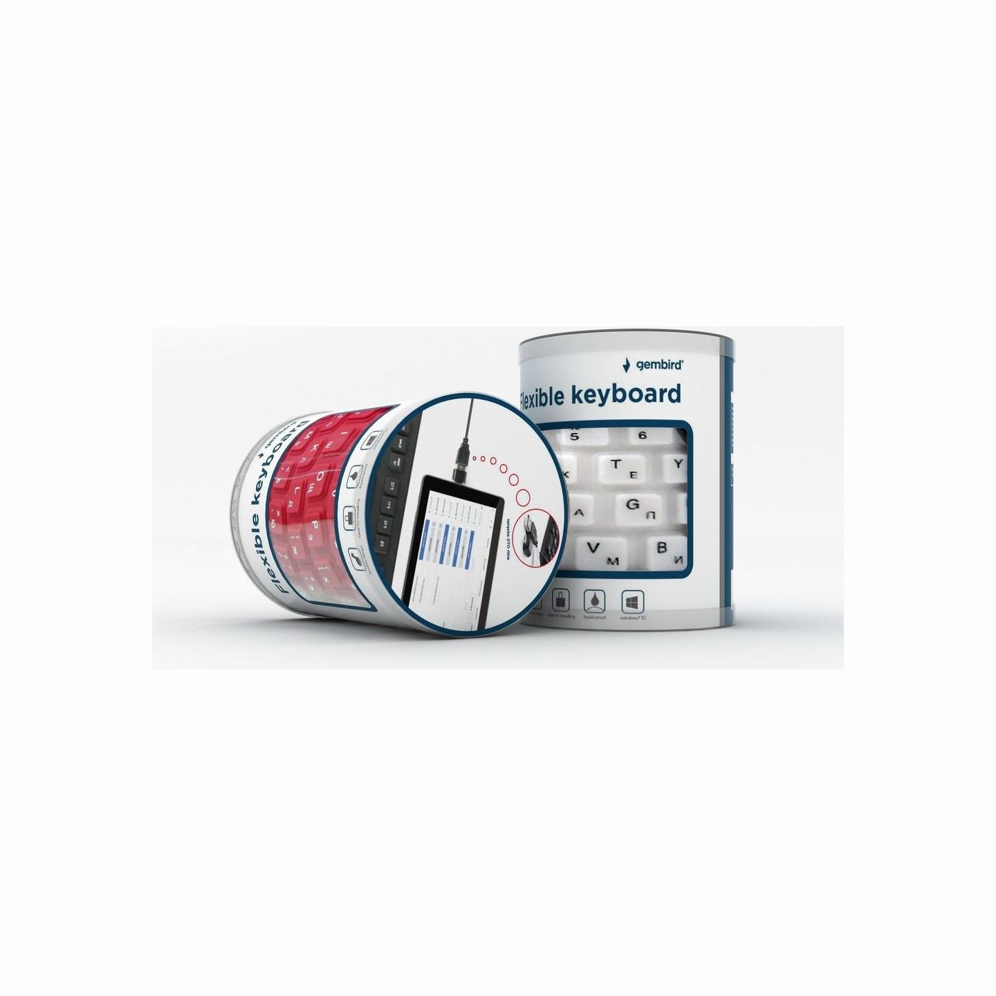 Gembird KEYBOARD FLEXIBLE USB ENG/BLACK KB-109F-B GEMBIRD
