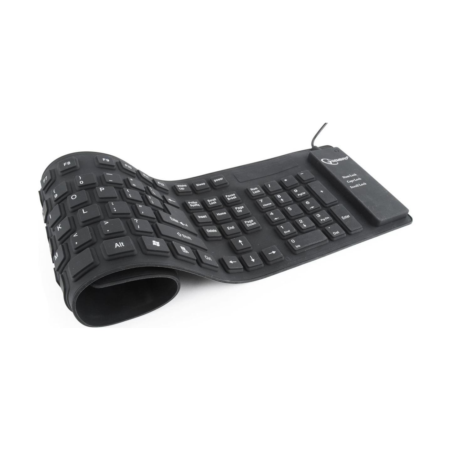 Gembird KEYBOARD FLEXIBLE USB ENG/BLACK KB-109F-B GEMBIRD