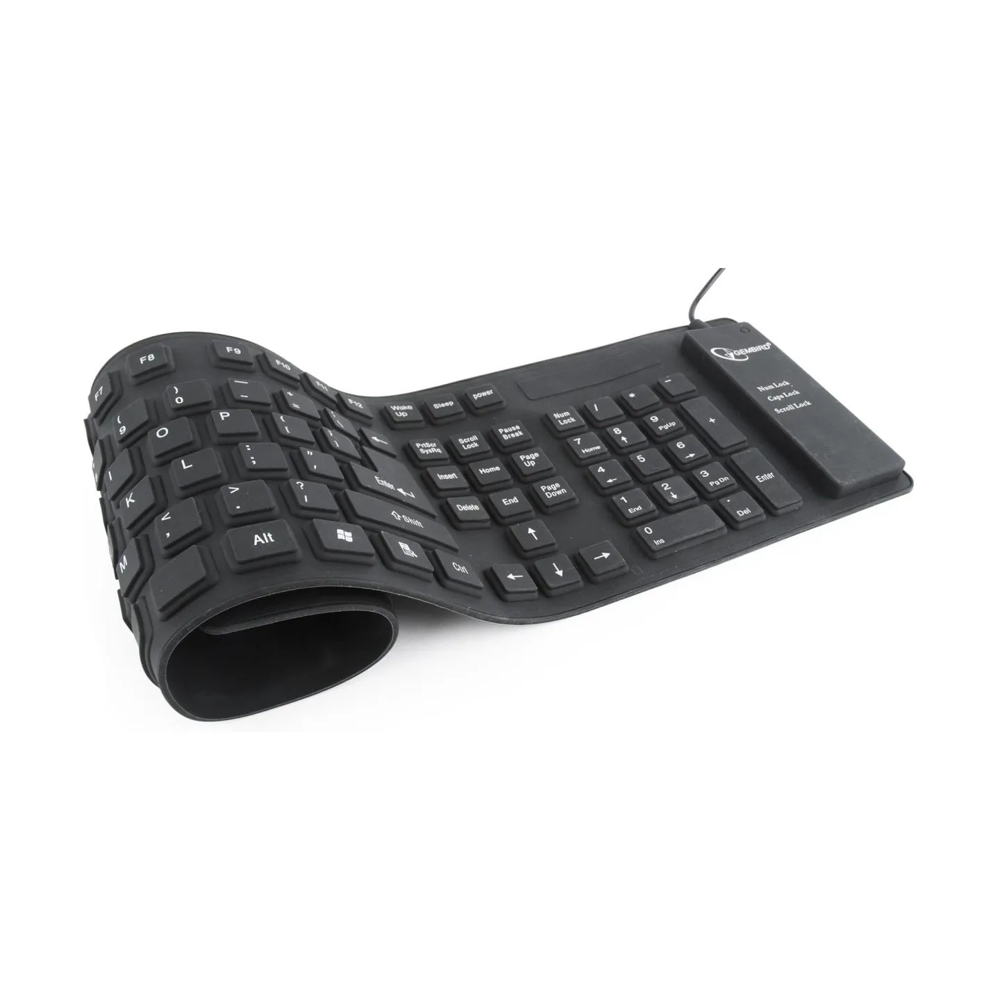 Gembird KEYBOARD FLEXIBLE USB ENG/BLACK KB-109F-B GEMBIRD
