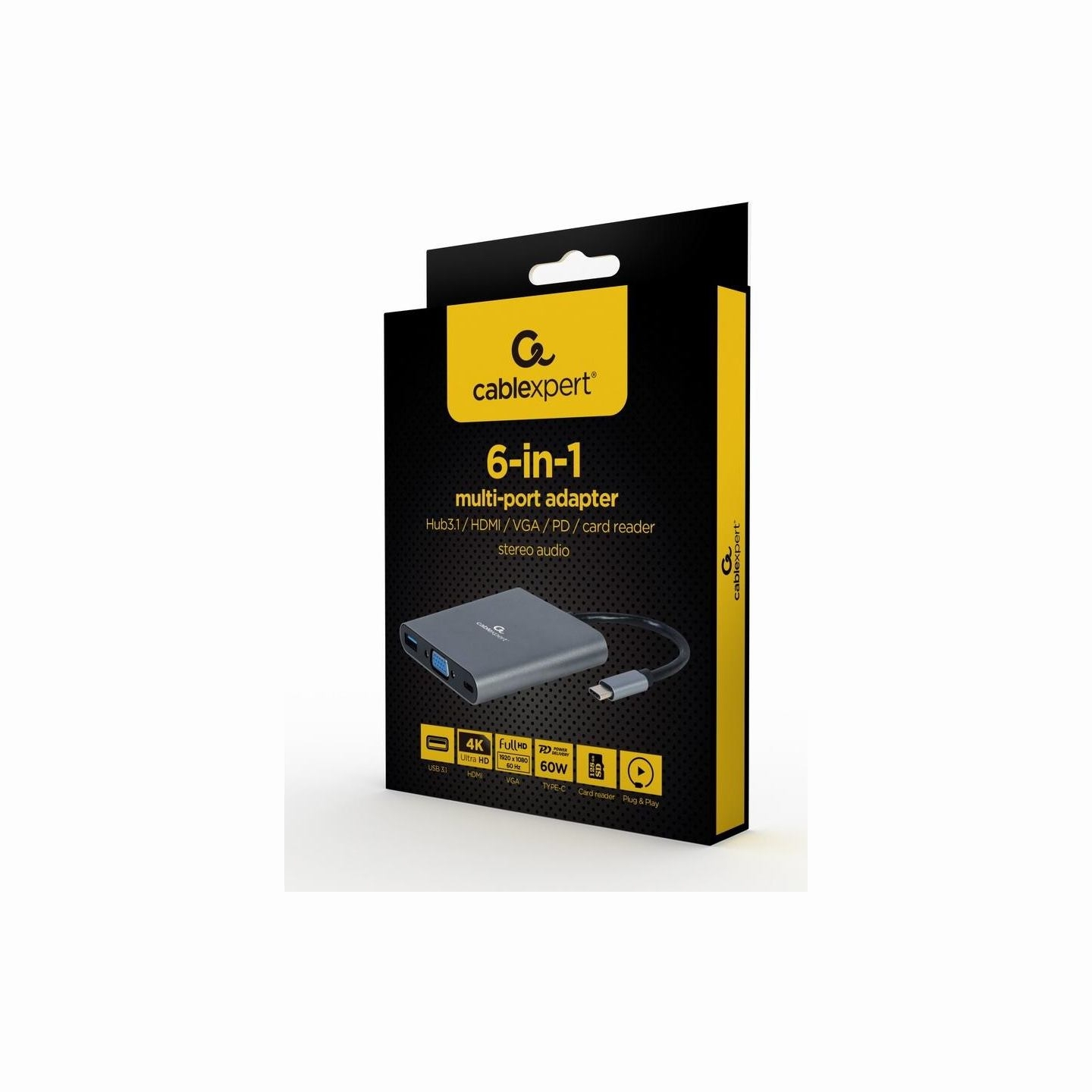 Gembird I/O ADAPTER USB-C TO HDMI/USB3/6IN1 A-CM-COMBO6-01 GEMBIRD