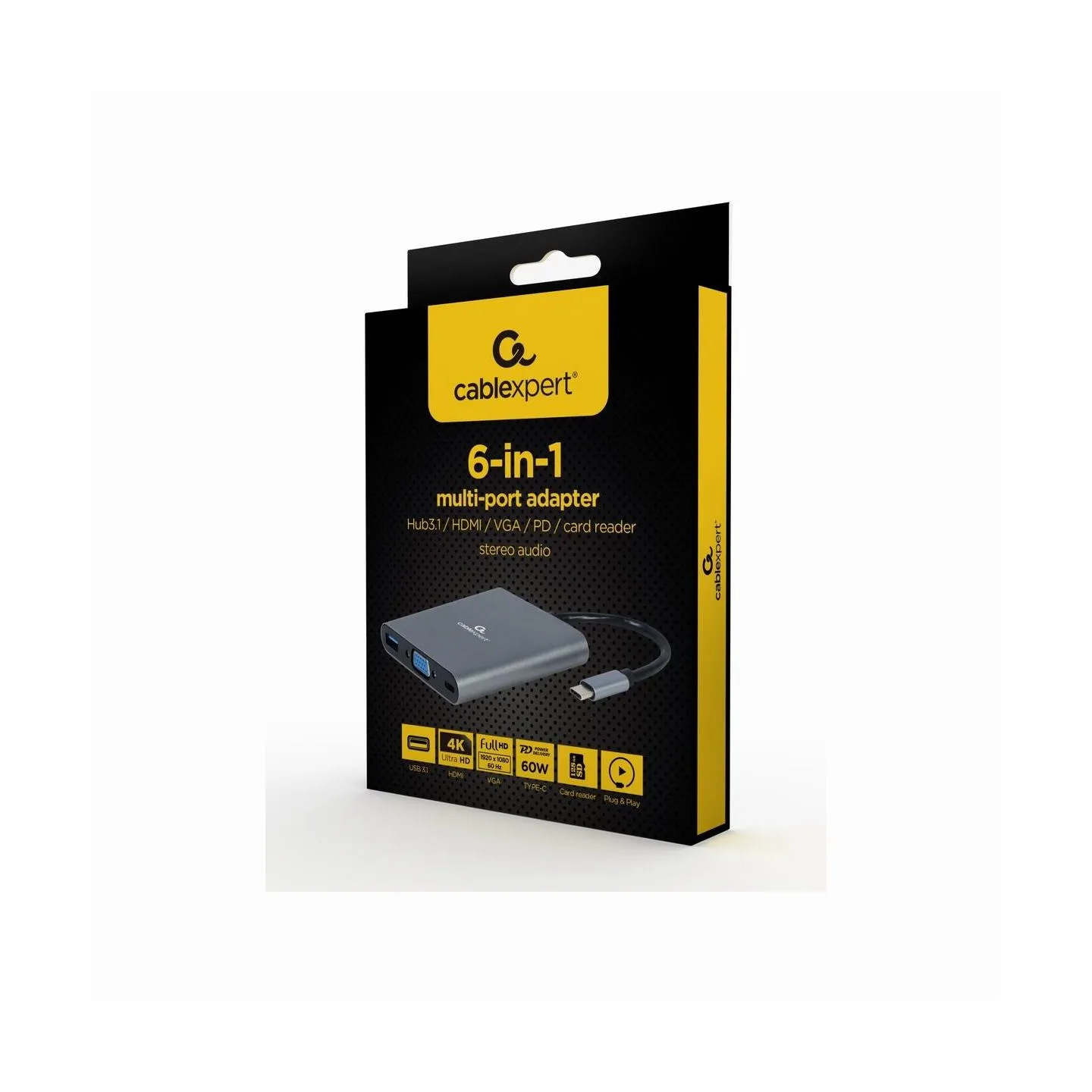 Gembird I/O ADAPTER USB-C TO HDMI/USB3/6IN1 A-CM-COMBO6-01 GEMBIRD