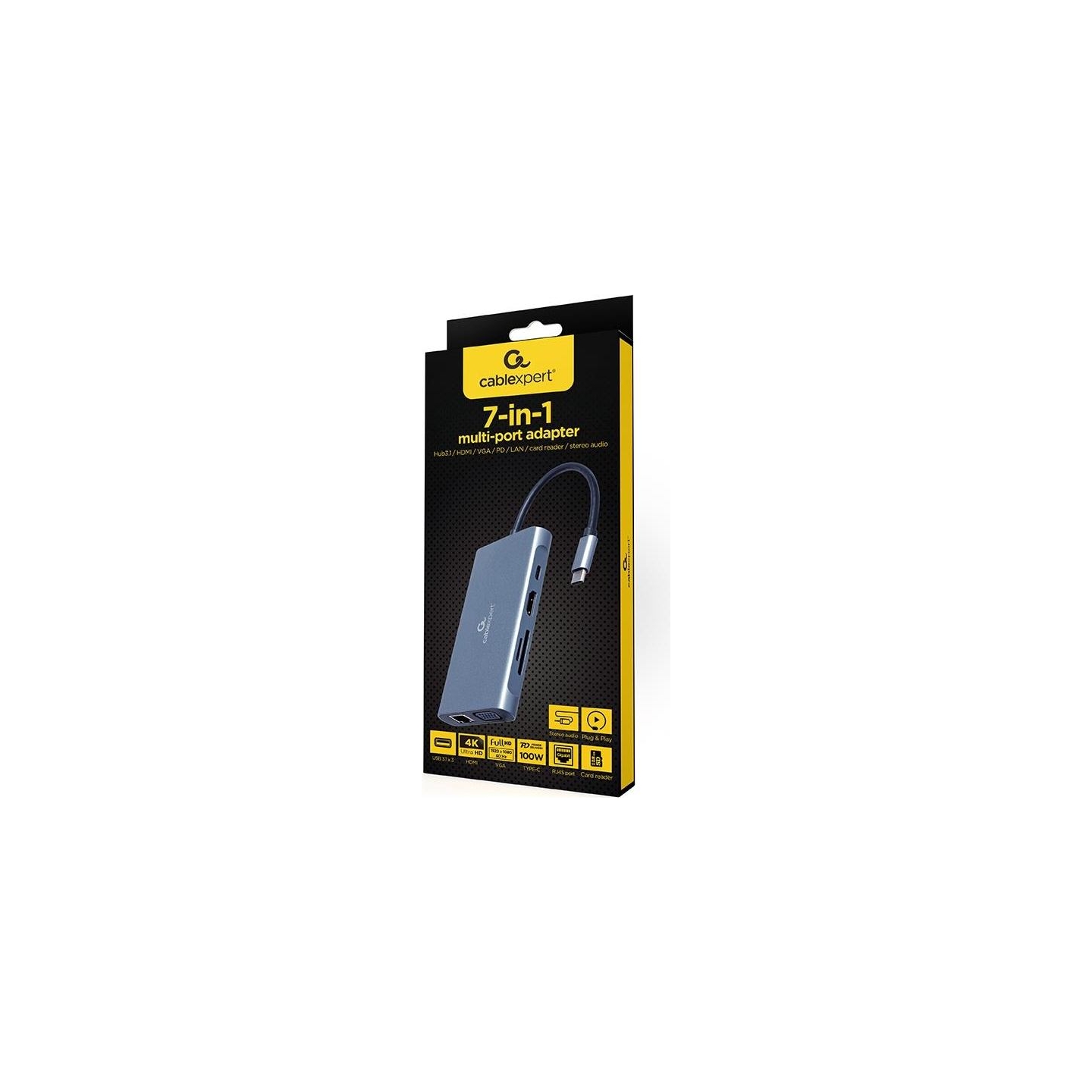 Gembird I/O ADAPTER USB-C TO HDMI/USB3/7IN1 A-CM-COMBO7-01 GEMBIRD