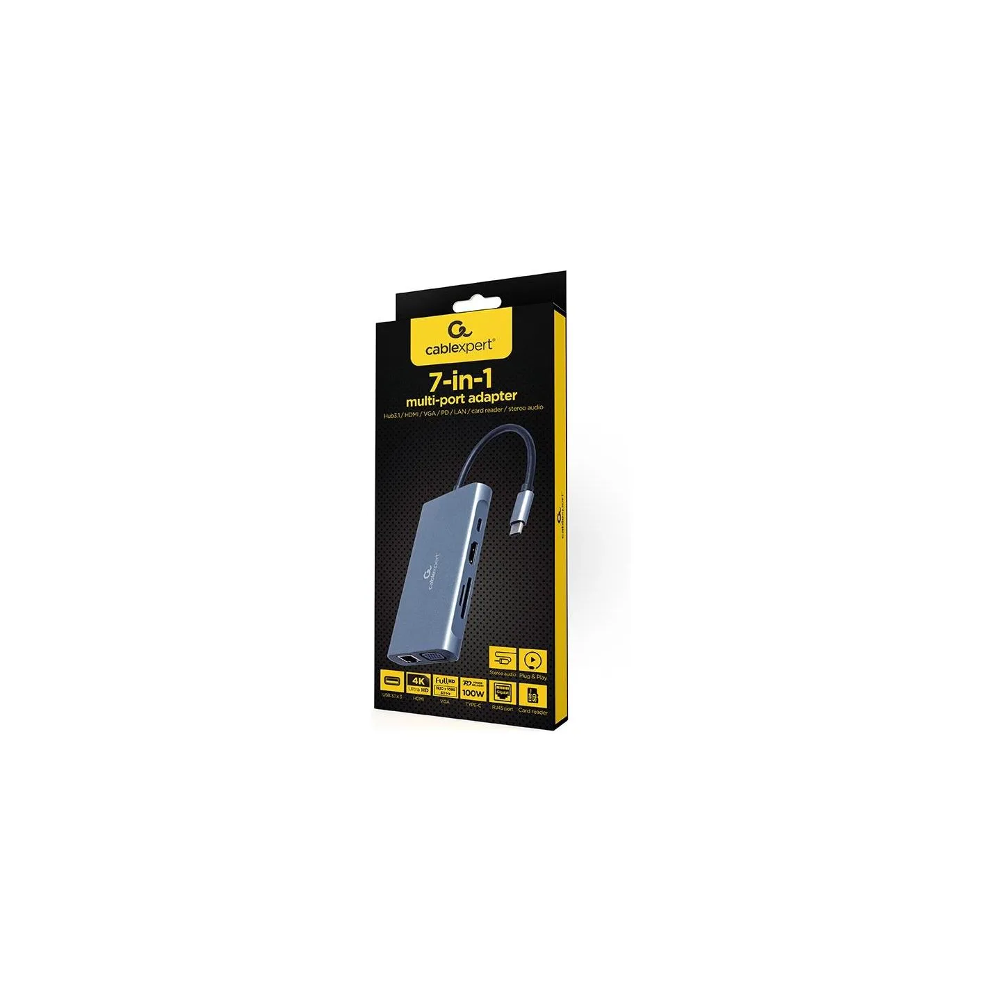 Gembird I/O ADAPTER USB-C TO HDMI/USB3/7IN1 A-CM-COMBO7-01 GEMBIRD