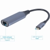 Gembird I/O ADAPTER USB-C TO LAN/GREY A-USB3C-LAN-01 GEMBIRD