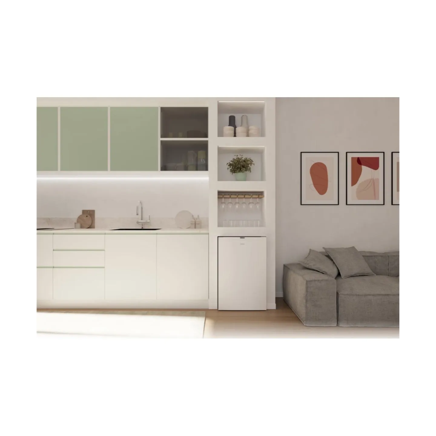 Candy Refrigerator | CNOQ2S58EW | Energy efficiency class E | Free standing | Larder | Height 85 cm | Fridge net capacity 100 L 