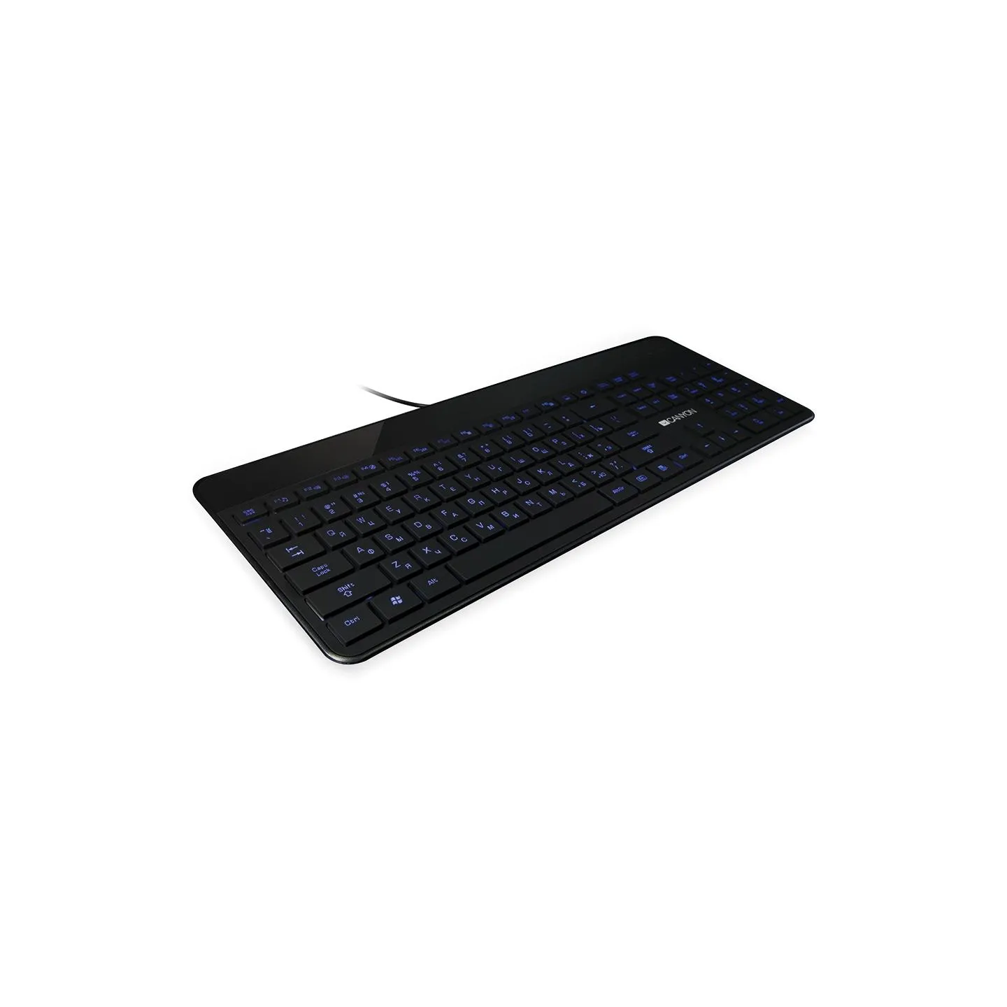 Canyon keyboard HKB-5 EN/RU LED Multimedia Slim Black