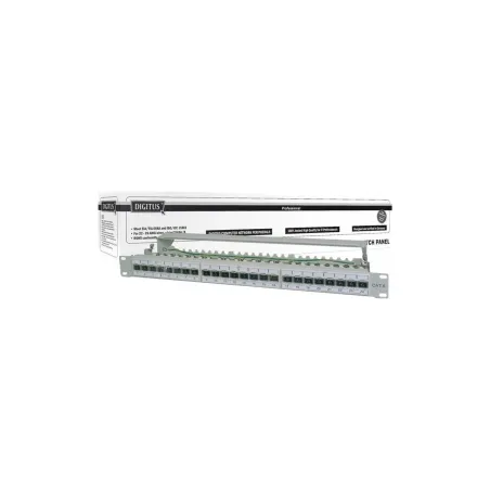Digitus | CAT 6A Patch Panel, shielded, 1U, 24-port | RJ45, 8P8C | Grey