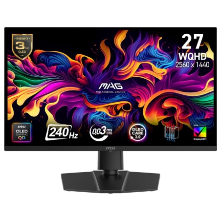 MSI Monitor MAG 271QP QD-OLED X 24/26.5 inches/FLAT/QD-LED/WQHD/240Hz/Black