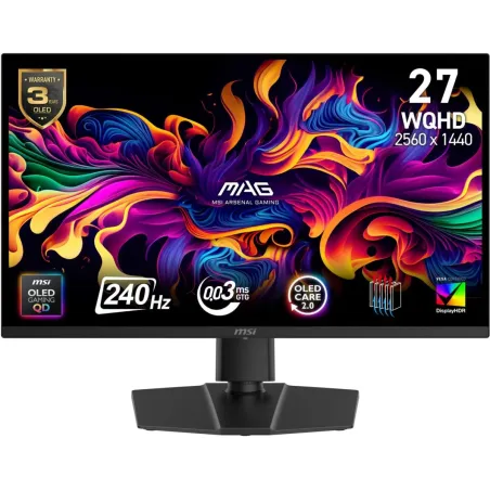 MSI Monitor MAG 271QP QD-OLED X 24/26.5 inches/FLAT/QD-LED/WQHD/240Hz/Black