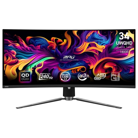 MSI Monitor MPG 341CQPX QD-OLED 34 inches/LED/UWQHD/Curved/240Hz/Black